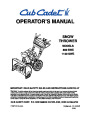 MTD Cub Cadet 850 SWE 1130 SWE Snow Blower Owners Manual page 1