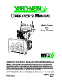 Yard-Man 770-10278 993 Snow Blower Owners Manual by MTD page 1