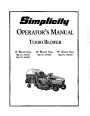 Simplicity 1691867 1692626 1691868 1692030 38 44 50 Turbo Snow Blower Owners Manual page 1