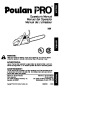 Poulan Pro 295 Chainsaw Owners Manual page 1