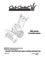 MTD Cub Cadet 600 Series Snow Blower Owners Manual page 1