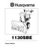 Husqvarna 1130SBE Snow Blower Owners Manual page 1