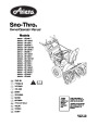 Ariens Sno Thro 926001 2 3 4 5 6 926301 926501 Snow Blower Owners Manual page 1