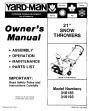 Yard-Man 310183 310193 Snow Blower Owners Manual, MTD page 1