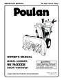 Poulan 961940008 428707 Snow Blower Owners Manual page 1