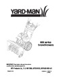 Yard-Man 600 Series Snow Blower Owners Manual by MTD page 1
