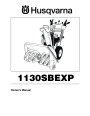 Husqvarna 1130SBEXP Snow Blower Owners Manual page 1