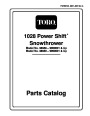 Toro 1028 Power Shift 38558 Snow Blower Parts Catalog, 1999 page 1