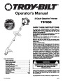 MTD Troy-Bilt TB70SS 2 Cycle Gasoline Trimmer Owners Manual page 1