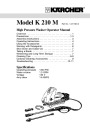 Kärcher K 210 M Electric Power High Pressure Washer Owners Manual page 1