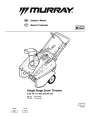 Murray Walk Behind 1695538 5.25TP 21-Inch Single Stage Snow Blower Owners Manual page 1