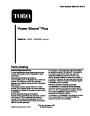 Toro Power Shovel Plus 38360 12 Inch Single Stage Electric Snow Blower Parts Manual page 1