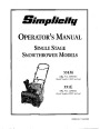 Simplicity 551M 551E 1692320 1692321 Snow Blower Owners Manual page 1