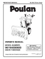 Poulan 96194000600 414949 Snow Blower Owners Manual page 1