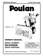 Poulan 961940008 435580 Snow Blower Owners Manual page 1