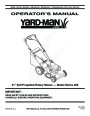 Yard Man 500 Series 21 Inch Self Propelled Rotary Lawn Mower Owners Manual by MTD page 1
