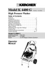 Kärcher K 4400 G Gasoline Power High Pressure Washer Owners Manual page 1