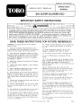 Toro 51575 850 Super Blower Manual, 1992 page 1