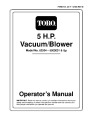 Toro 62924 5 hp Lawn Vacuum Operators Manual, 1995 page 1