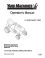 Yard Machines Automatic Garder Tractor Lawn Mower Owners Manual, MTD page 1