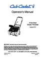 MTD Cub Cadet 421R Snow Blower Owners Manual page 1