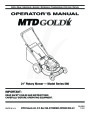 MTD Gold 580 21 Inch Rotary Mower Lawn Mower Owners Manual page 1