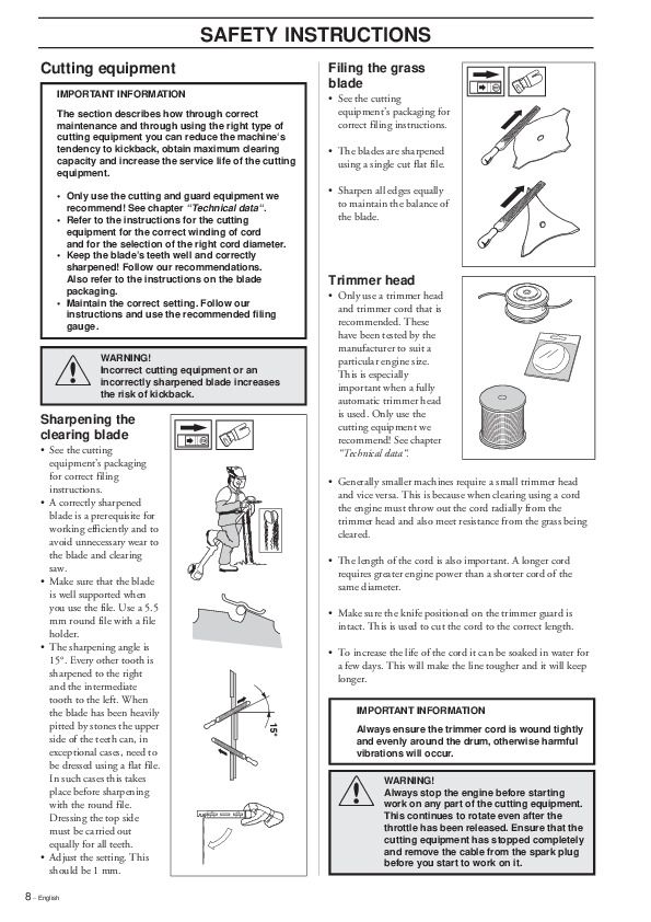 Husqvarna 225R 232R 235R RD RJ Chainsaw Owners Manual