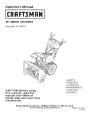 Craftsman 247.88970 26-Inch Snow Blower Owners Manual page 1