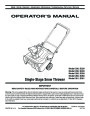 MTD S 230 240 250 260 261 Single Stage Snow Blower Owners Manual page 1
