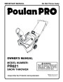 Poulan Pro PR621 436430 Snow Blower Owners Manual page 1