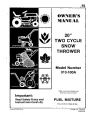 MTD 313-100A Two Cycle Snow Blower Owners Manual page 1