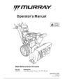 Murray Walk Behind 1695720 14.5TP 29-Inch Dual Stage Snow Blower Owners Manual page 1