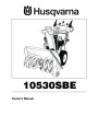 Husqvarna 10530SBE Snow Blower Owners Manual page 1