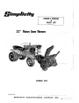 Simplicity 293 Snow Blower Owners Parts Manual page 1