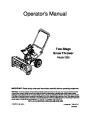 MTD 380 Two Stage Snow Blower Owners Manual page 1