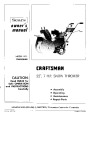 Craftsman C944.526460 22-Inch Snow Blower Owners Manual page 1