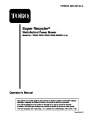 Toro 20030 20042 20043 20045 21-Inch Super Recycler SR 21S Lawn Mower Operators Manual, 2001 page 1
