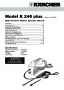 Kärcher K 2.40 Electric Power High Pressure Washer Owners Manual page 1