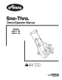 Ariens Sno Thro 938015 322 938016 522 Snow Blower Owner Manual page 1