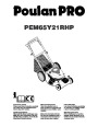 Poulan Pro PEM65Y21RHP Lawn Mower Owners Manual page 1