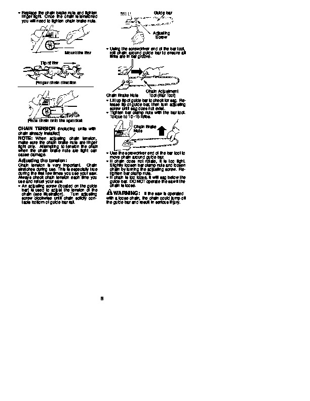 Poulan 2150 Le Chainsaw Manual