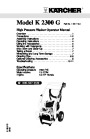 Kärcher K 2300 G Gasoline Power High Pressure Washer Owners Manual page 1